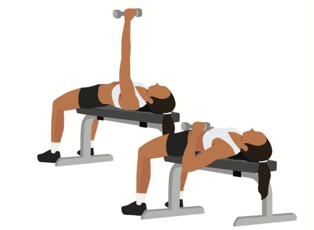 single-arm dumbbell bench press