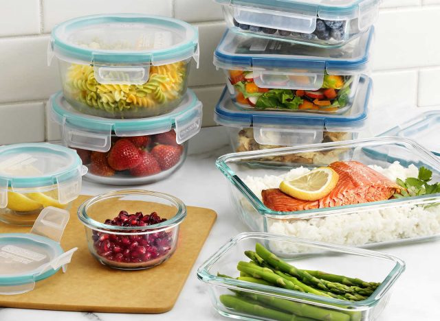 snapware pyrex 18-piece glass food storage set