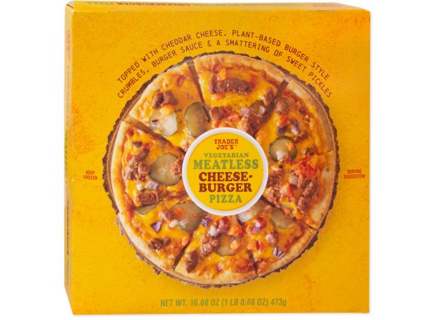 trader joe's meatless cheeseburger pizza