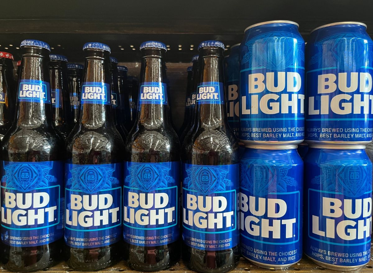 Bud Light bottles and cans