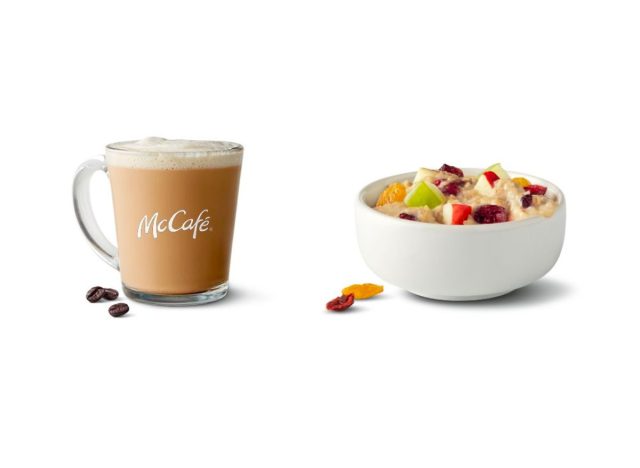 McDonalds oatmeal and latte