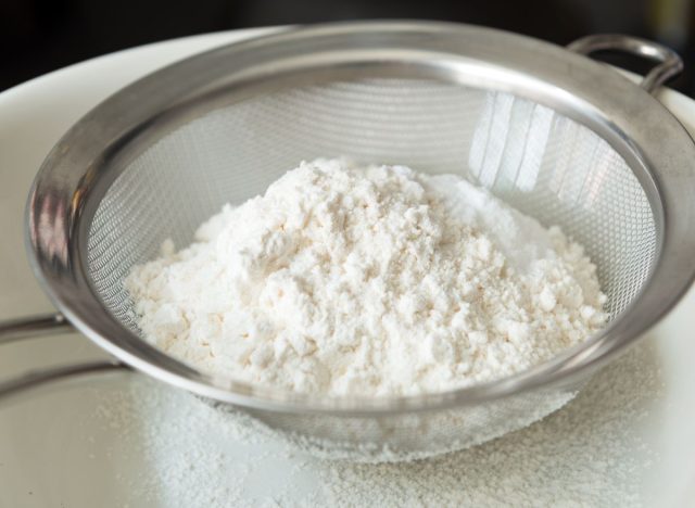 flour in sieve