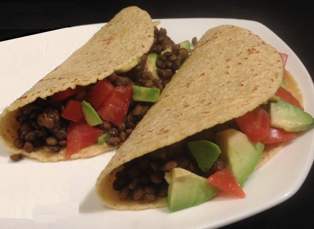 avocado lentil tacos