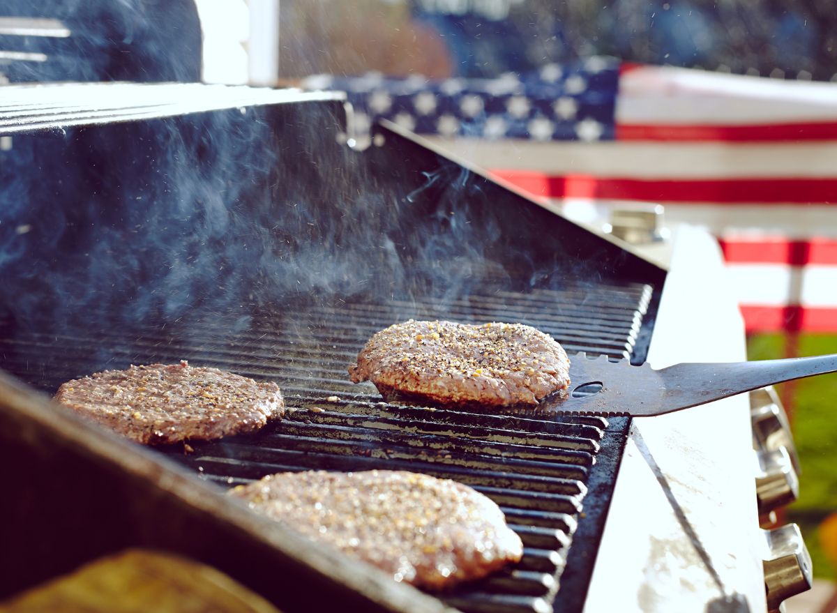 burgers on a grill