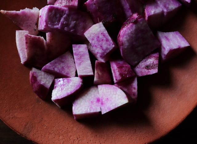 chopped purple yam