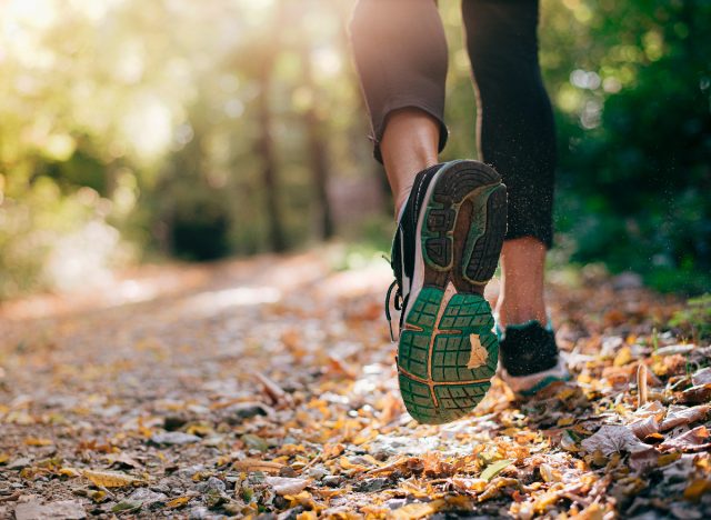 close-up trail running shoes