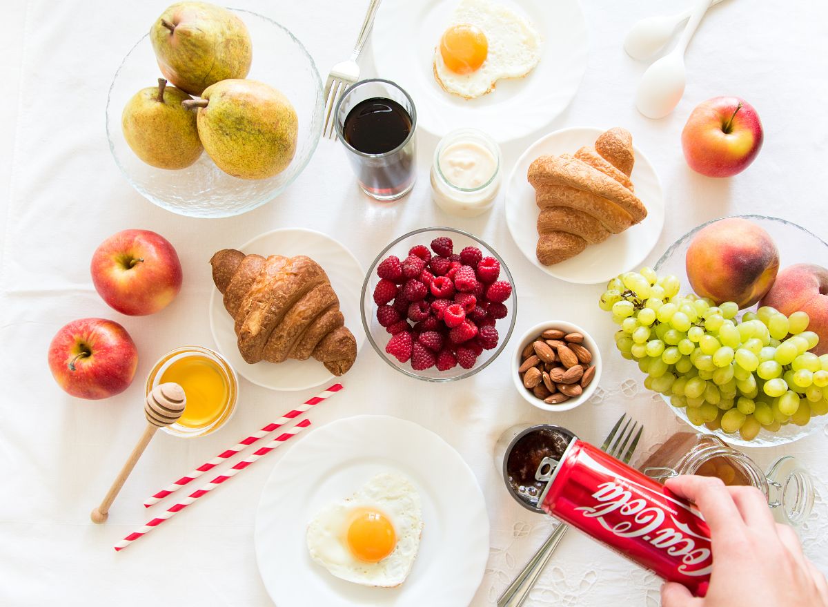 coke and breakfast foods