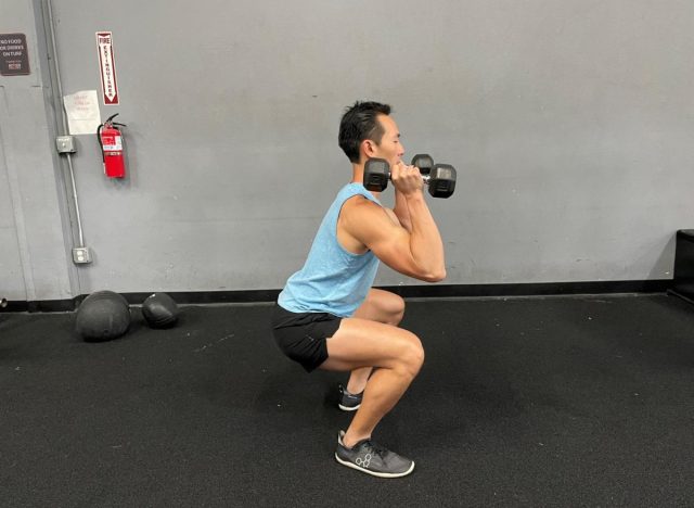 dumbbell thrusters