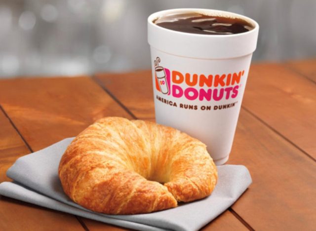 dunkin coffee and croissant