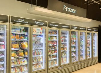 frozen foods in a grocery store display