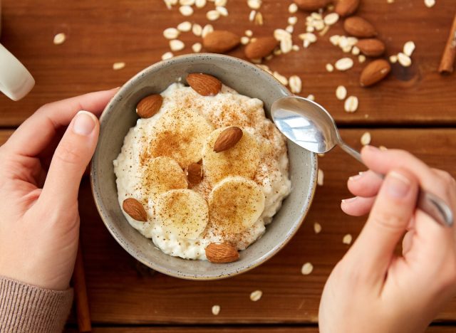 bowl of high-protein banana oatmeal, concept of best high-protein meals