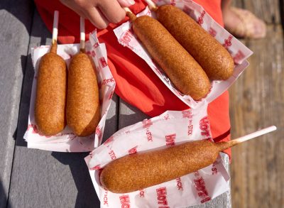 hot dog on a stick corn dogs