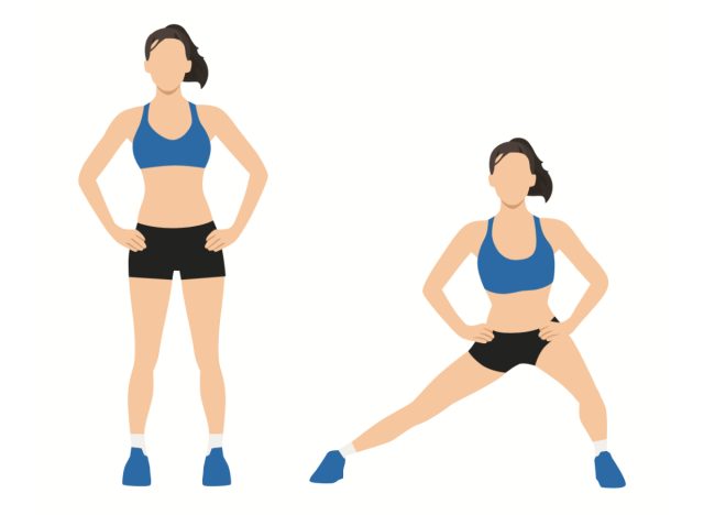 woman doing lateral lunges, exercises to melt holiday weight