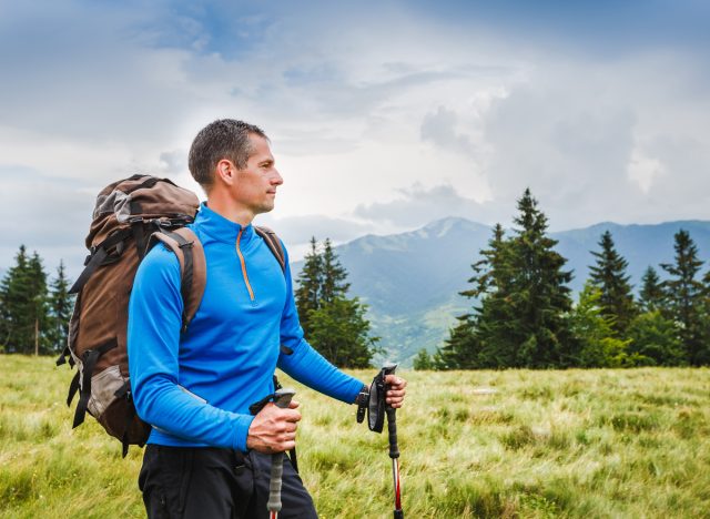 man hiking