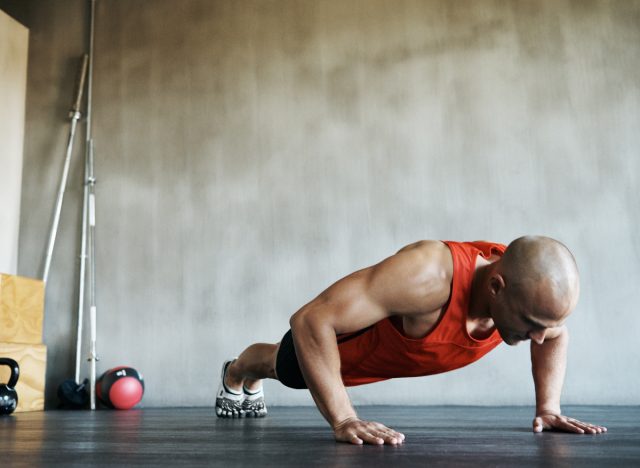 man doing pushups