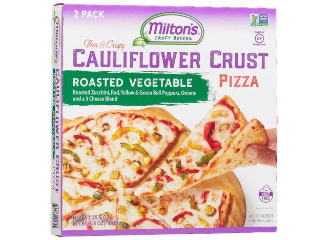 milton's craft bakers cauliflower crust roasted vegetable pizza