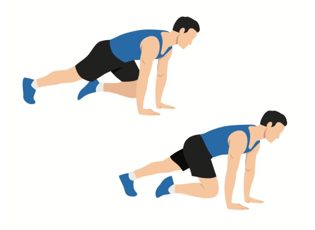 mountain climbers, concept of exercises to lose 10 pounds in a month