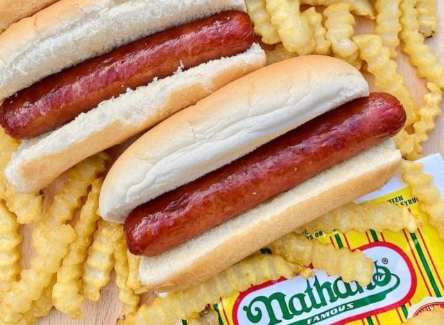 nathan's famous hot dogs and fries