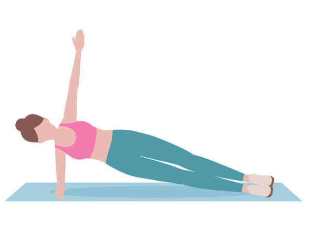 side plank with arm raise