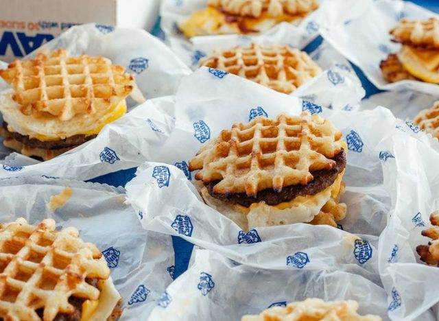 white castle waffle sliders