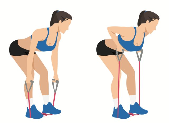 resistance band bent-over row
