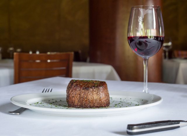 ocean prime filet mignon and red wine