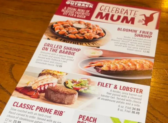 outback steakhouse menu