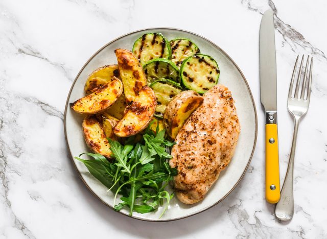 chicken with veggies on plate