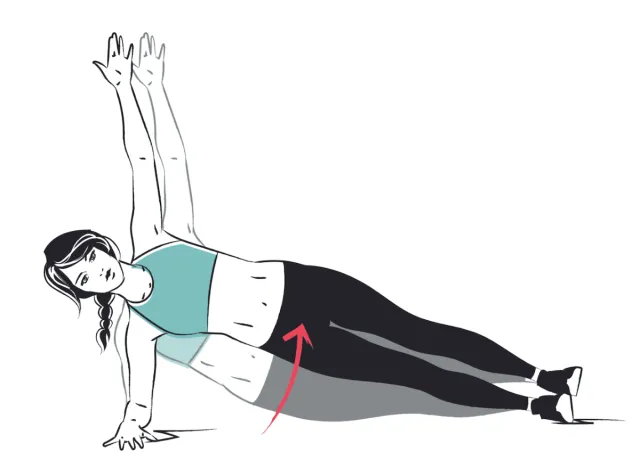 side plank hip dip, strength exercises for women