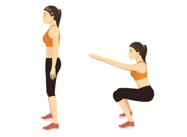 squat illustration, exercises for women to stay fit after 40