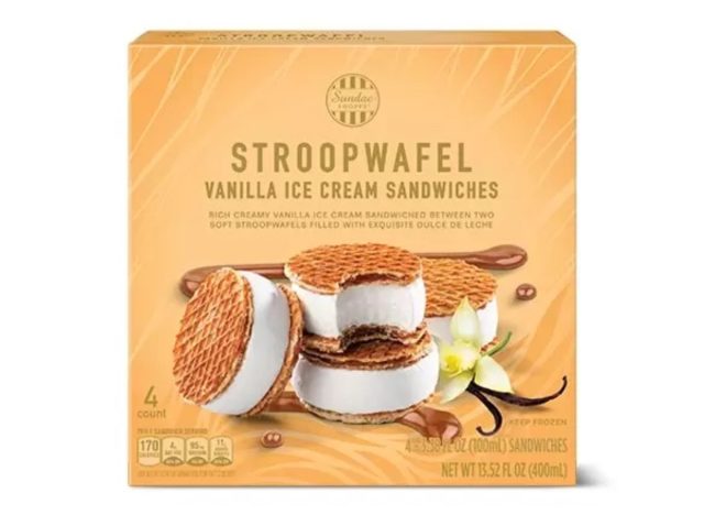 sundae shoppe stroopwafel vanilla ice cream sandwich