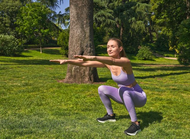 woman doing squats