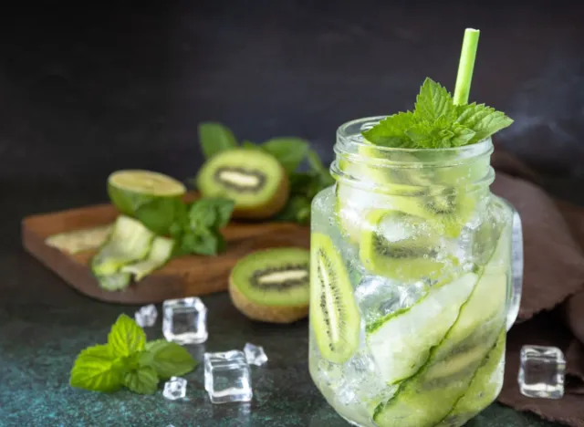 Kiwi cucumber mint water