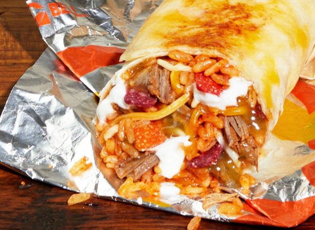 Taco Bell Shredded Beef Grilled Cheese Burrito