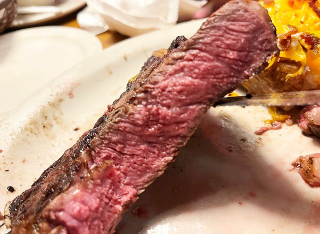 Inside view of the bone-in ribeye at Texas Steakhouse