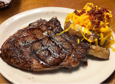 Bone-in ribeye at Texas Steakhouse