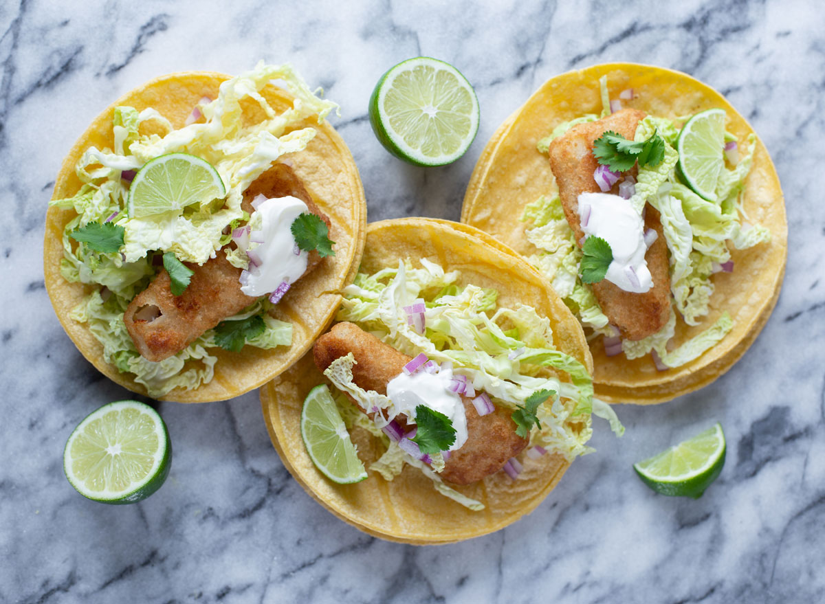 Beer battered fish tacos