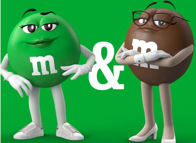 green and brown m&ms
