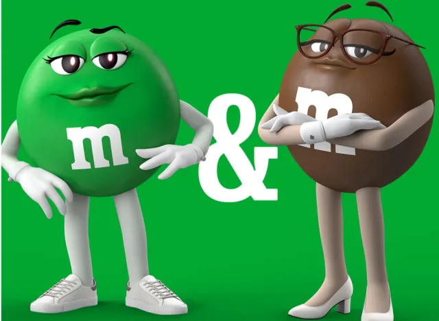 green and brown m&ms