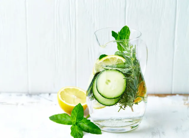 lemon mint cucumber rosemary water