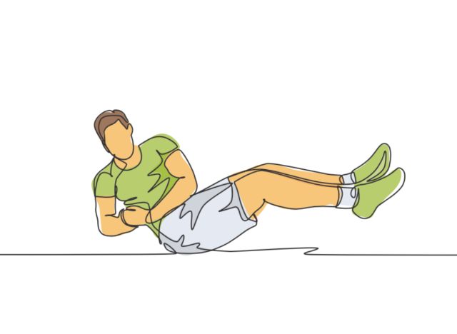 man russian twist, concept of exercises to lose 10 pounds in a month