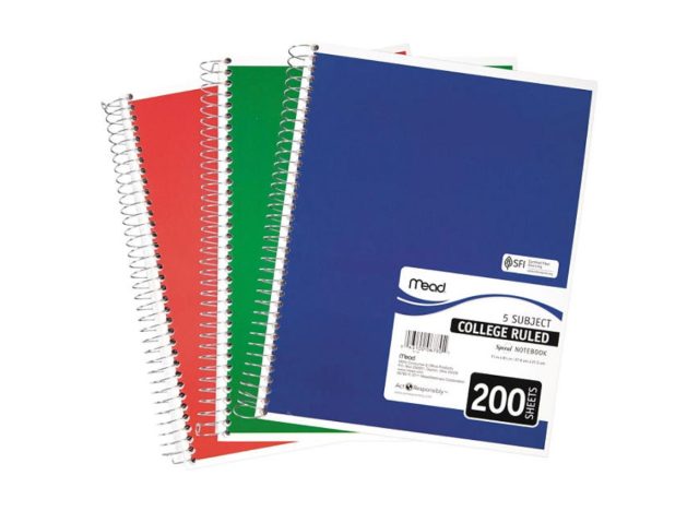 mead 5-subject notebooks