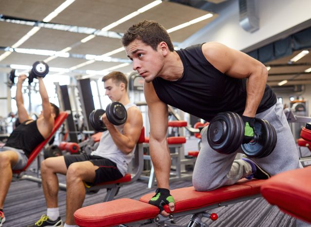 men working out at gym