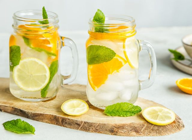 orange lemon mint water
