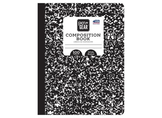 pen + gear composition book