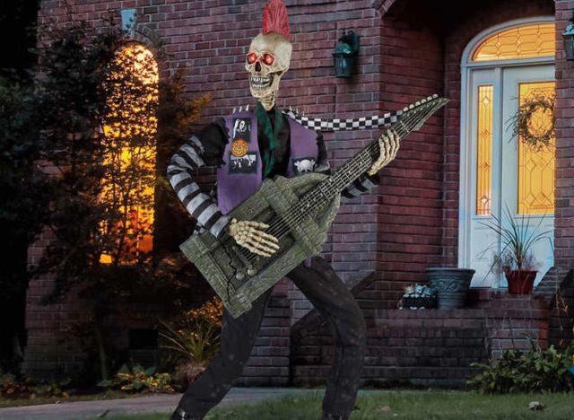 punk rocker animated skeleton