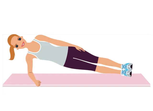 side planks, concept of exercises to regain balance