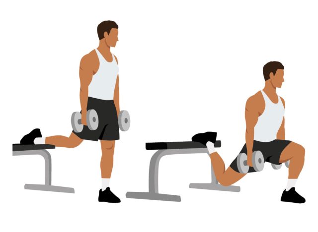 Dumbbell Split Squats, concept of balance workouts to improve coordination