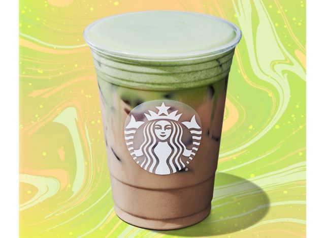 starbucks iced chai latte with matcha cream cold foam