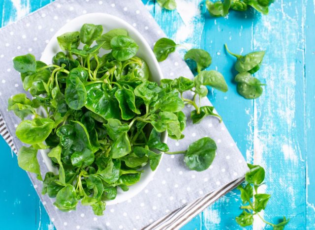 watercress on table